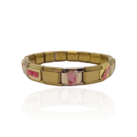 Pink Italian Charm Bracelet
