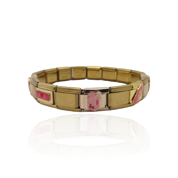 Pink Italian Charm Bracelet