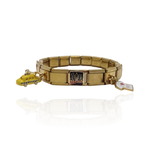 Gold New York Italian Charm Bracelet