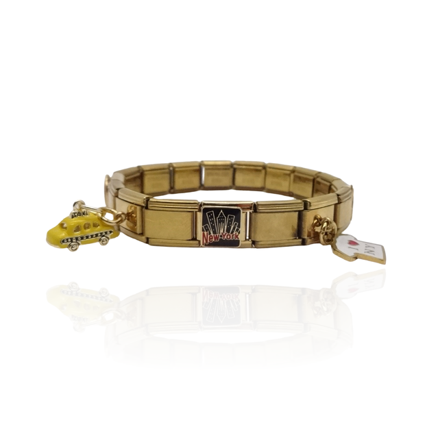 Gold New York Italian Charm Bracelet