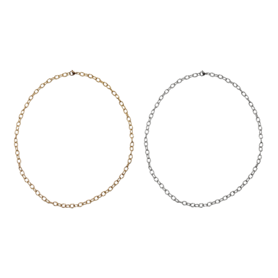 Textured Paper Clip Thick Necklace