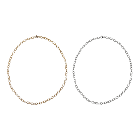 Textured Paper Clip Thick Necklace