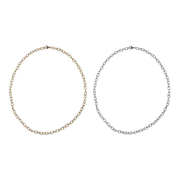 Textured Paper Clip Thick Necklace