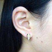 Green-Eyed Snake Earrings