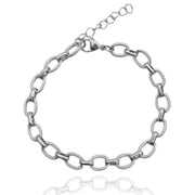 Textured Oval Chain Bracelet