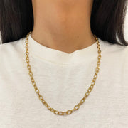 Textured Paper Clip Thick Necklace