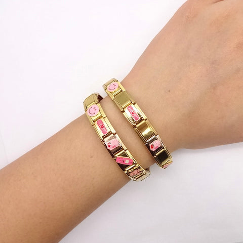 Pink Italian Charm Bracelet