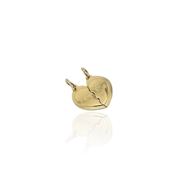 Best Friends Heart Charm