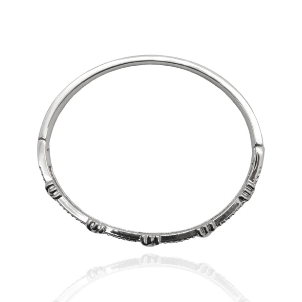 CZ X Knot Bangle Bracelet