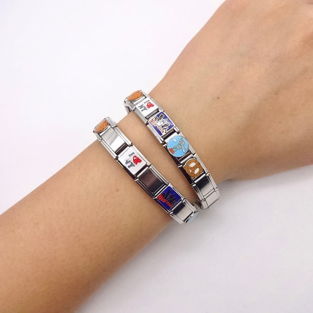 Silver New York Italian Charm Bracelet