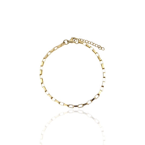 Rectangular Textured Chain Bracelet