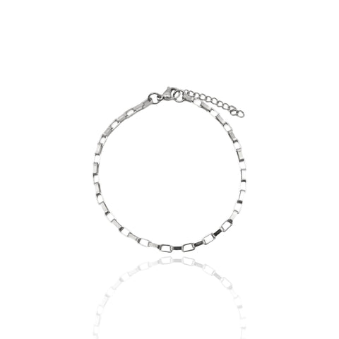 Rectangular Textured Chain Bracelet