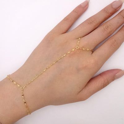 Gold Dapped Hand Chain Bracelet