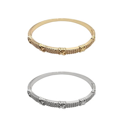CZ X Knot Bangle Bracelet