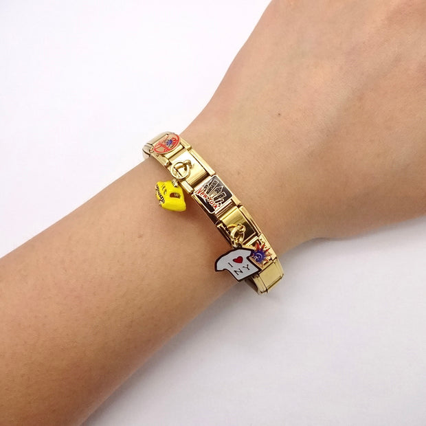 Gold New York Italian Charm Bracelet