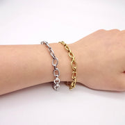 Textured Oval Chain Bracelet