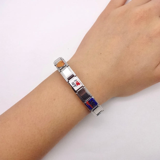 Silver New York Italian Charm Bracelet