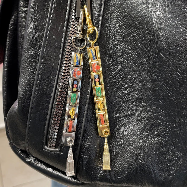 New York Empire State Building Italian Charm Keychain