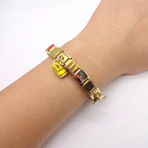 Gold New York Italian Charm Bracelet