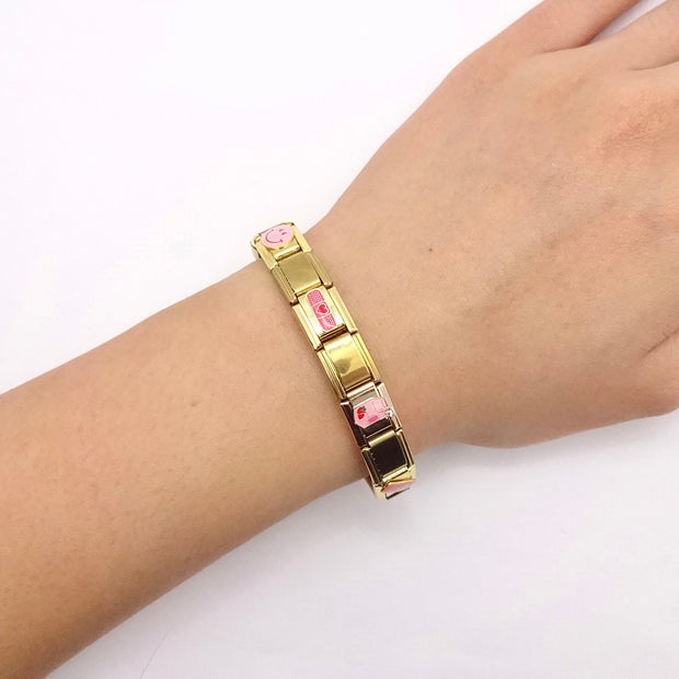 Pink Italian Charm Bracelet