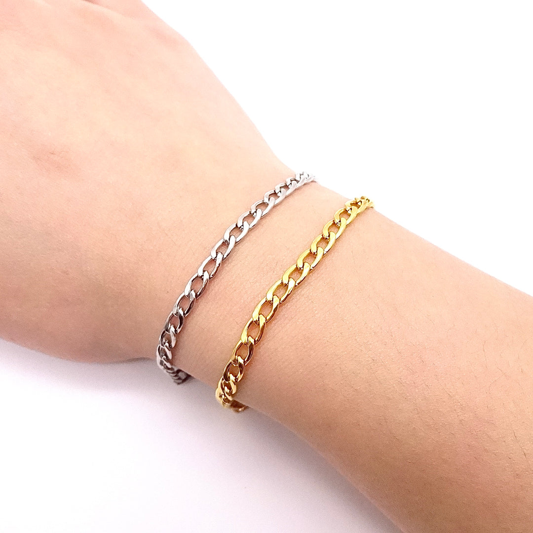 KIKICHIC | Cuban Cable Chain Link Stack Bracelet 18k Gold