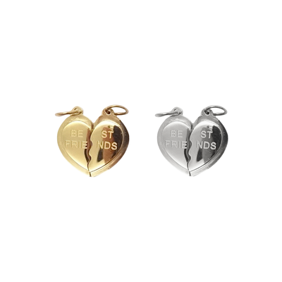 Best Friends Heart Charm