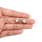 CZ White Heart Italian Charm