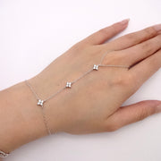 CZ Clover Hand Chain Bracelet