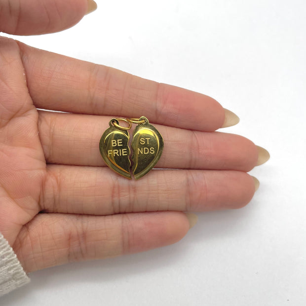 Best Friends Heart Charm