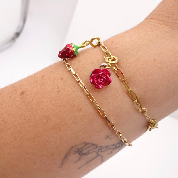 Red Rose Flower Charm