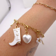 White Cowboy Boot Charm