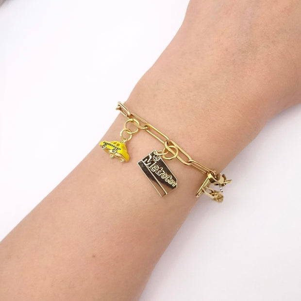 Gold New York Charm Bracelet