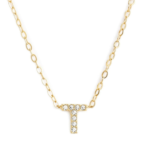Amazon.com: Jewelry America 14k Yellow Gold Elegant Script Letter T Cursive  Initial Pendant Necklace, 16