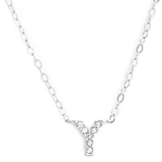 This delicate CZ pavé letter Y initial necklace is perfect for every day. Adorable initial necklace featuring in silver and 18k gold finish with CZ stone. Simple, delicate and elegance, perfect to match your outfit for everyday wear or for a special event. Dainty, simple, elegant and sweet design made to keep your loved one near your heart. The perfect gift to celebrate birthday, anniversary, valentine's, Christmas or more.