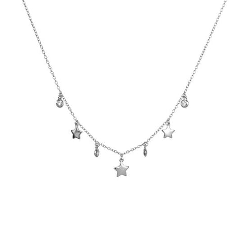 KIKICHIC Dainty Stars Choker Sterling Silver (925), Rose Gold Stars Diamonds Choker Adjustable, 18k Gold Dangling Stars Choker, Silver Stars Choker. Accentuate your dazzling charisma with this shining CZ crystal dangling stars choker necklace design. Created to elegantly lay against your neck, its striking star design will draw attention to your neckline and complete your look in a spectacular fashion. Individual stones are carefully hand-set to assure the highest level of quality jewelry. Brilliance