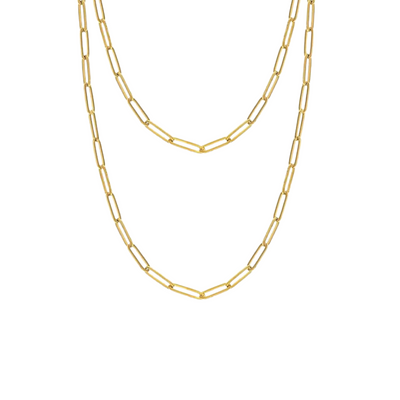 KIKICHIC 30" Gold Oval Link Long Necklace, Silver Medium Thin Link Chain Long Necklace, Gold Rectangle Link Chain Wrap Around Necklace 14k Gold, Silver Simple Paper Clip Link Chain Double Necklace, Thin Flat Link Chain Rose Gold Long Necklace, Fine Rectangle 14k Gold Filled Long 30" Necklace.