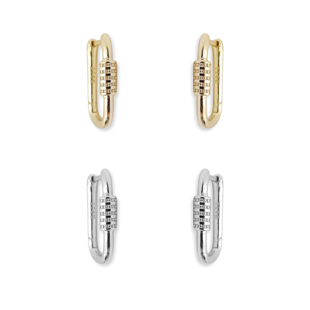 KIKICHIC | NYC | 14k Gold Filled Carabiner Rectangle Hoops