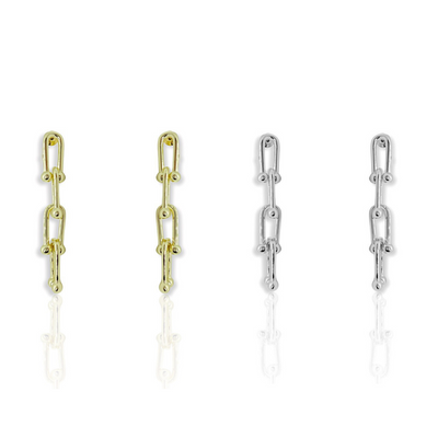 KIKICHIC Paper Clip U Shape Chain Link Earrings in 14k Gold, Hardware Link Paper Clip Earrings Gold Filled, Sterling Silver (925) Thick Paper Clip Link Chain Earrings, U Shape Rectangle Link Chain Earrings Silver, Thick Hardware U Shape Link Chain Silver Earrings, U Link Chain Gold Filled Stack Earrings, Fine U Ball Chain 14k Gold Earrings.