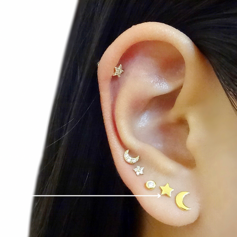 KIKICHIC Cartilage Mini Star Yellow Gold Stud Earrings, Silver Star Tiny Diamond Earrings Tragus, Celestial Earrings Helix, Gold Star Earrings Conch Everyday, Star Flat Back Stud Earrings, Mini Star Diamond Flat Screw Back Stud Earrings, Diamond Conch Stud Earrings.