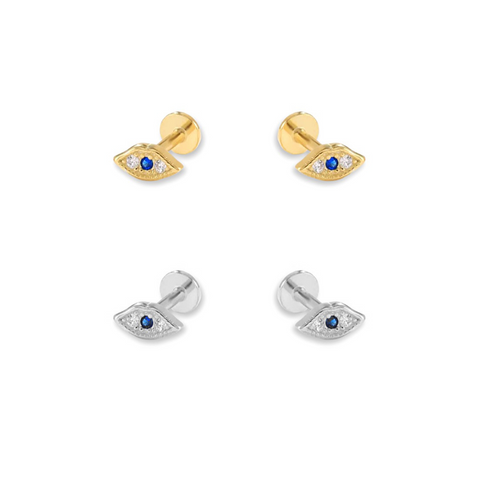 Tiny evil eye earrings on sale