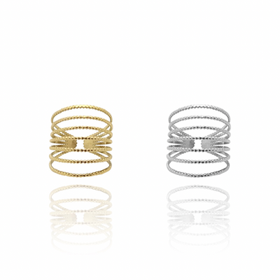 KIKICHIC Seven Band Thin Ring Stainless Steel, Minimalist Open Seven Ring Adjustable 18k Gold, Simple Adjustable Open Waterproof, Modern Open Seven Thin Band Ring Stacks, Anti-Tarnish Gold Seven Open Thin Rings.