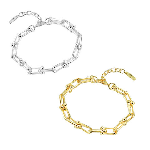 Gold Chunky U Link Chain Bracelet | 18K Gold Filled | ToutJewellery Gold