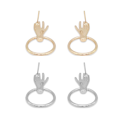 KIKICHIC Gold Abstract Hands Earrings, Women Hands Earrings, Silver Hands Earrings, Modern Palms Earrings, Minimal Hands Earrings, Artisan Hands Earrings, Cute Hands Earrings, Statement Artsy Earrings