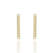 KIKICHIC Simple Diamond Curb Chain Stud Earrings, Gold CubanCurb Chain Stud Earrings, cuban Chain Wrap Stud Earrings, Chain Stud Earrings Baguette, Gold Cuban chain Stud Earrings.