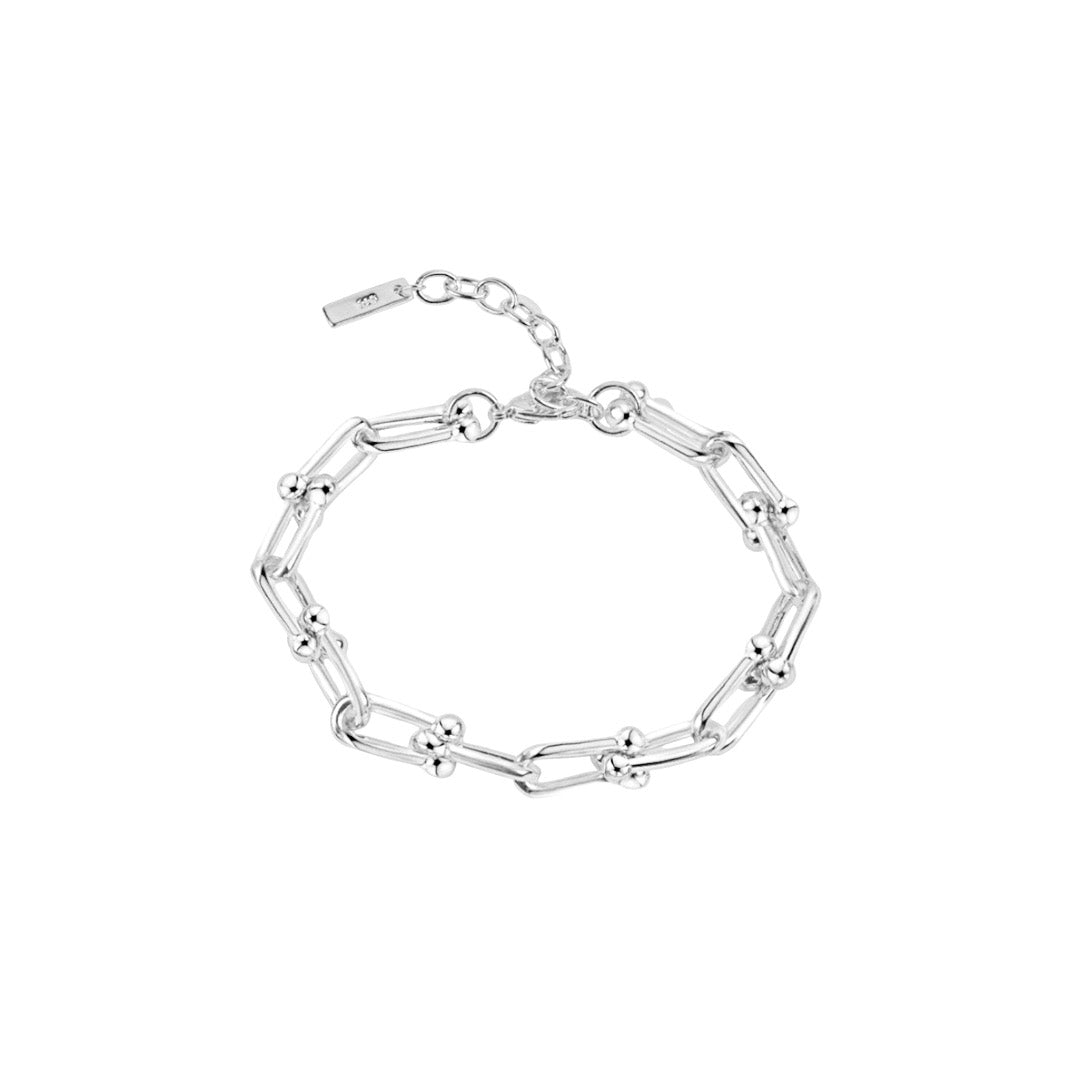 Chic Women 925 Sterling Silver Bracelet, U Shape Clasp Jewelry for