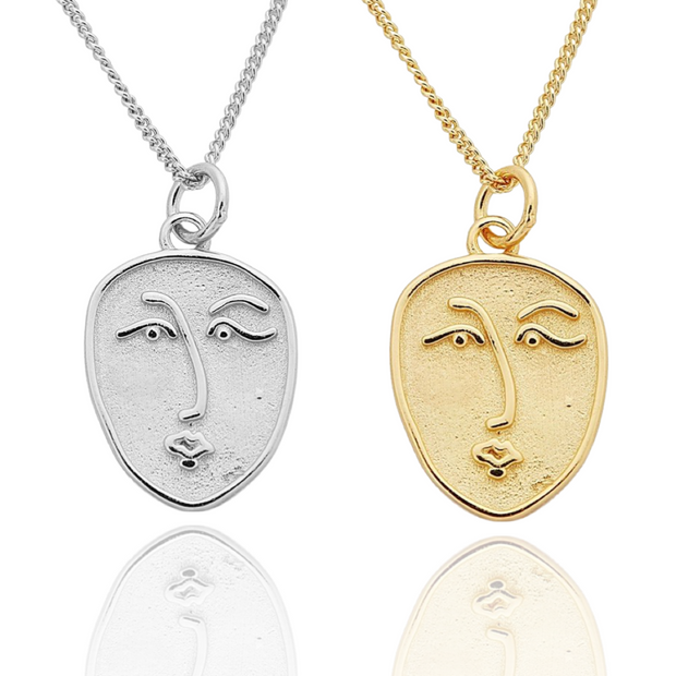 Artsy Picasso Face Necklace