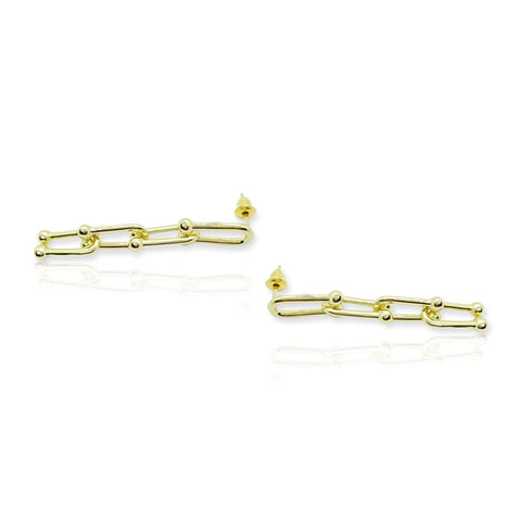 Chunky Chain-Link Earrings - Gold