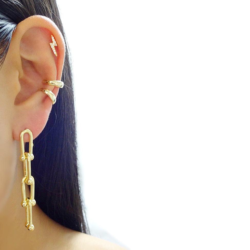 [STONE HENgE] 韓国ブランド☆14K GOLD☆S link P1494 Earrings Conch Ring Gold aus 585 Echtgold (14K) – Lisa Eleni
