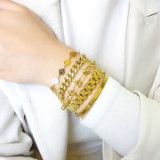 KIKICHIC Gold  Watch Band Bracelet, Watch Strap Link Bracelet, Watch Band Bracelet, Link Chain Watchband Bracelet, Stainless Steel Link Watch Bracelet, Watch Jewelry Gold, Fashion Watch Accessory