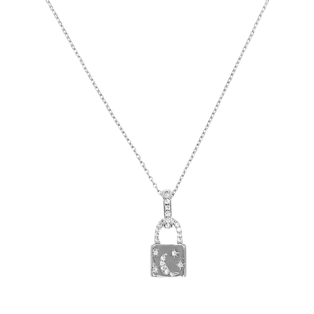 KIKICHIC | NYC | CZ Crystals Crescent Moon Stars Pad Lock